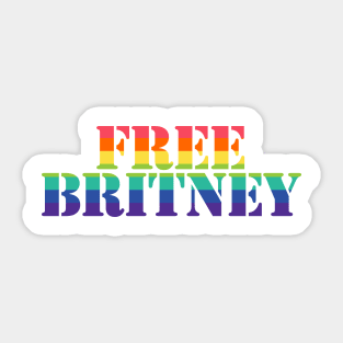 Free Britney Typography Rainbow Stripes Sticker